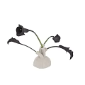 Modern Decorative Ornament Set With White Ceramic Vase And Black Calla Lilies
