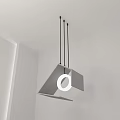 Modern Unique Shaped Pendant Light With Geometric Design And Circular Light In White Room