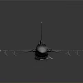 Detailed Military Fighter Jet 3D Model With Gray Body Blue Insignia And Mounted Weapons