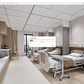 Advanced Medical Equipment In Modern Hospital Room With Adjustable Beds And Cabinets