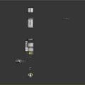 Various Industrial Mechanical Parts Including Cans Valves And Fittings On Gray Background