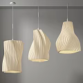 Modern Cream Wavy Shaped Pendant Lights For Elegant Ceiling Lighting Design 3d model