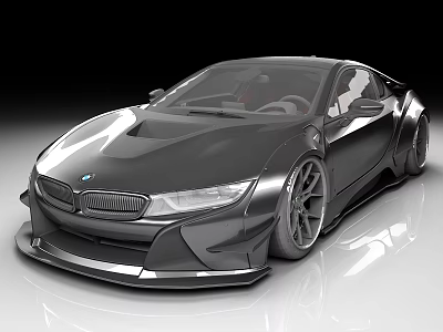 Black Sports Car With Sleek Modern Design And Large Alloy Wheels 3d model