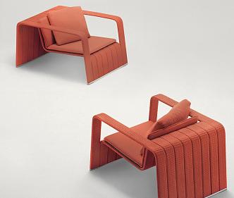 Modern single sofa division personality outdoor single sofa 3d model