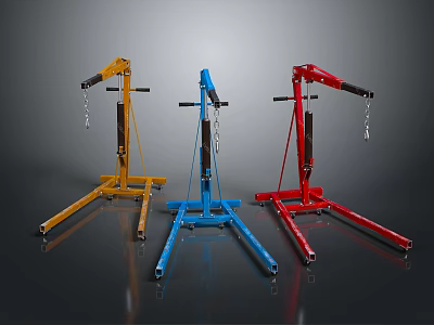 Yellow Blue Red Portable Hoist Stands With Stable Frame For Lifting 3d model