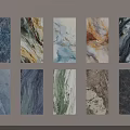 Diverse Wall Panels with Multiple Colors and Natural Marble Textures for Interior Design 3d model
