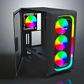 RGB Computer Case With Transparent Panel Black Design And Colorful LED Fans 3d model