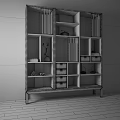 Dark Wood Chinese Style Multi tiered Display Shelf With Vase Books Drawers And Scrolls