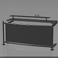 Modern Metal Reception Desk With Silver Frame Smooth Countertop And Top Decoration