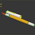 Modern Yellow And White Fountain Pen With Cap And Nib For Daily Use