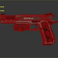 Tactical Handgun With Silencer Tactical Light Textured Grip And Stainless Steel Finish