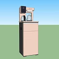 Modern Standing Water Dispensers Two Models With Control Panel And Storage Cabinet 3d model