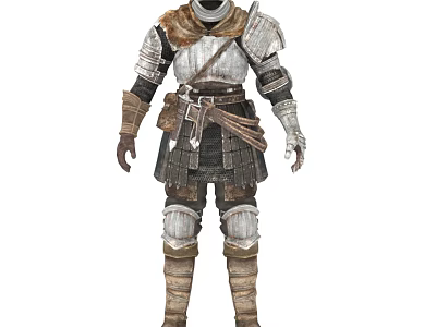 Game And Movie Character Medieval Warrior In Full Body Steel Armor With Leather Straps And Detailed Equipment 3d model