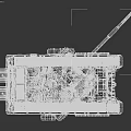 Military Armored Tank With Camouflage Paint Top Mounted Grille And Tracks