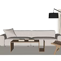 Quiet sofa tea table combination 3d model