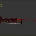 Futuristic Weapon With Glowing Blue Light And Mechanical Black Orange Design