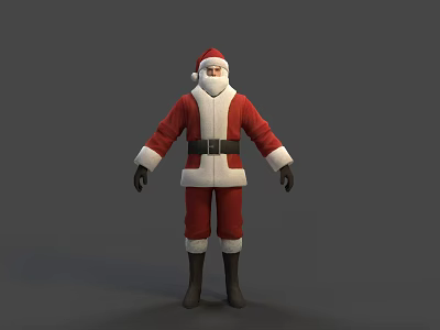 Festive Santa Claus Costume Themed Ornament Decoration Set for Holiday Decor 3d model