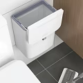 Public Facility Restroom White Waste Bin With Lid For Sanitation And Use
