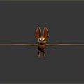Cartoon Bat Character With Orange Body Large Wings And Yellow Eyes