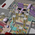 Colorful Playground Design Featuring Carousel Tents Balloons And Interactive Game Areas