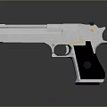 Smith Wesson Silver Pistol with Black Grip and Metallic Detailed Design