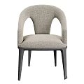 Elegant Modern Upholstered Chair With Light Gray Fabric And Black Wooden Legs