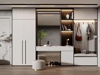 Modern Shoe Cabinet Home Entrance Shoe Cabinet Combination 3d model