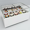 Display Showcase Shelf Refrigerated Transparent Glass Door Design With Multiple Food Trays For Retail