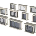 Various Bay Windows Design Styles With Different Frame And Glass Features 3d model