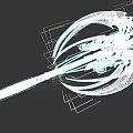 Game Movie Character Weapon With Intricate Design Curved Blades And Striped Handle