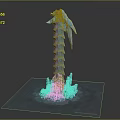 Game Movie Frozen Character With Spiral Column Body Dragon Head Icy Base And Crystal Details