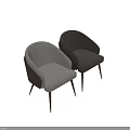 Light Gray Upholstered Accent Chair With Dark Wood Armrests And Gold Leg Accents