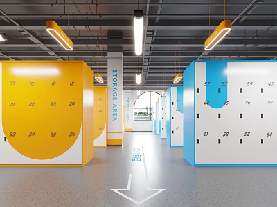 Gym Dressing Room Swimming Dressing Room Locker 3d model