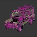 Green Classic Off Road Vehicle With Roof Rack And Round Headlights