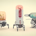 Modern robot glass container robot 3d model