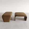 Modern Brown Stools Interior Design With Different Shapes And Curved Legs 3d model