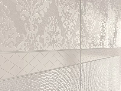 Layered Decorative Wall Components With Floral Patterns Diamond Lattice And Textured Tiles 3d model