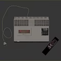 Vintage Cassette Recorder With Red Digital Display Buttons Remote Control And Cassette Tape