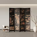 French retro screen partition trolley 3d model
