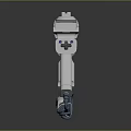 White Computer Game Light Gun With Laser Design Ergonomic Handle And Wired Blue Cable