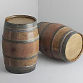 Wooden Storage Barrels For Home Use Standing And Lying With Metal Hoops