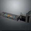 Industrial Machinery Production Line With Conveyor System Internal Colored Components And Control Module