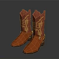 Stylish Red Fashion Boots With Yellow Decorative Patterns For Daily Use