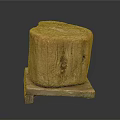 Organic Plant Stump With Natural Wood Texture Placed On Wooden Base Stand