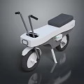 Compact White Electric Scooter With Black Seat Two Wheels And Handlebars