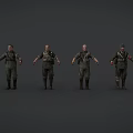 Game and Movie Military Soldier Characters with Various Standing Poses and Detailed