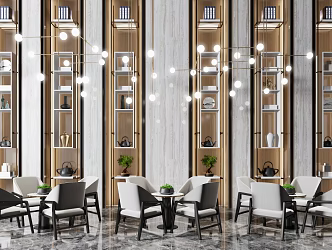 Modern leisure table and chair combination reception area 3d model
