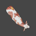 Game Movie Character Brown And White Cow 3D Model Design Look