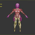 Futuristic Game Movie Character in White Armor With Brown Accents Mechanical Arms Legs Helmet Design