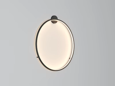 Modern Round Wall Light With Sleek Metal Frame And Warm Illumination 3d model